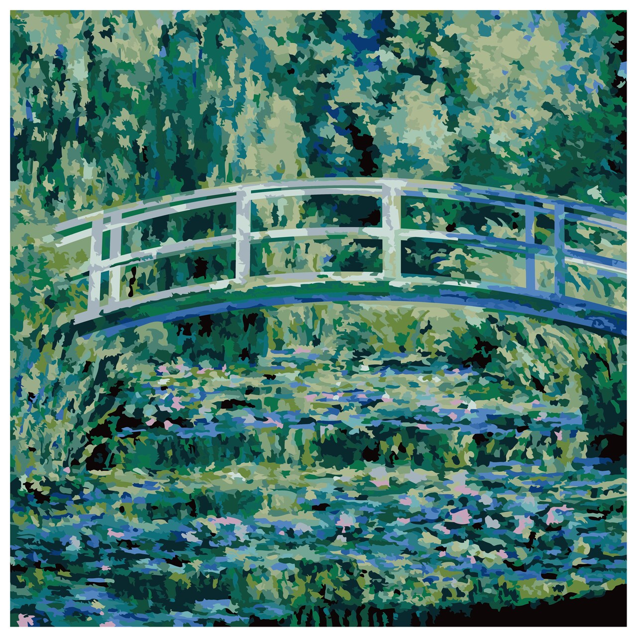 Winnie's Picks Adult Paint by Numbers Kit, 16" x 20", Waterlilies And Japanese Bridge - Claude Monet